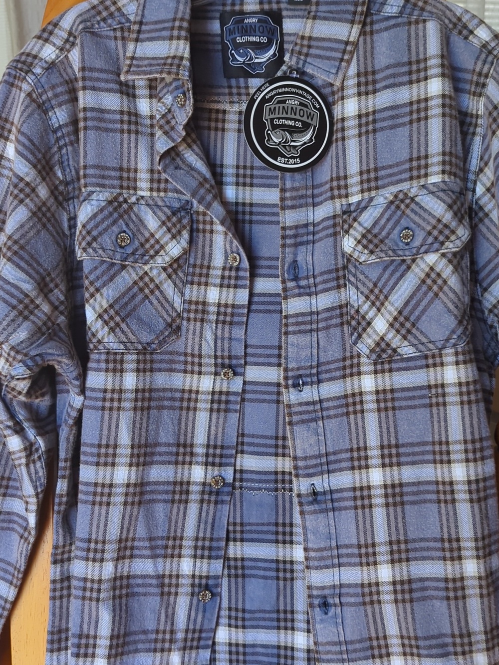 ⭐NWT⭐ ANGRY MINNOW XL Flannel Shirt - Picture 3 of 3